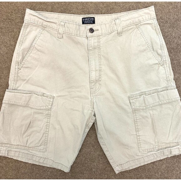 Levis Shorts Mens 36 Cargo Pockets Khaki Ripstop Utility Skater Military Y2K - Picture 1 of 10